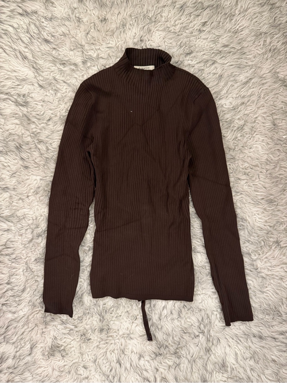 Babaton Sculpt Knit Tie-Back Longsleeve - Rich Mocha Brown
